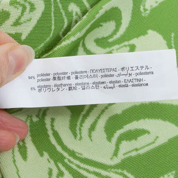 Zara Lime Green Marble Swirl Pull On Flare Pants Retro Hippie Womens Size Small - Picture 5 of 7